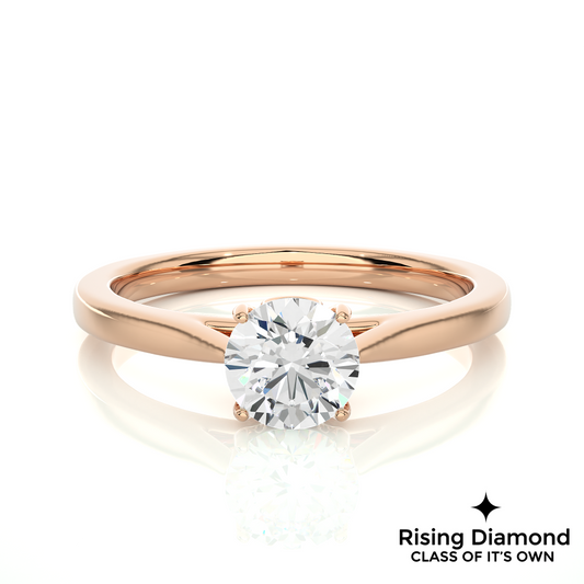 1.23 Ct Round Cut D-VS2 Lab Grown Diamond Prong Engagement Ring