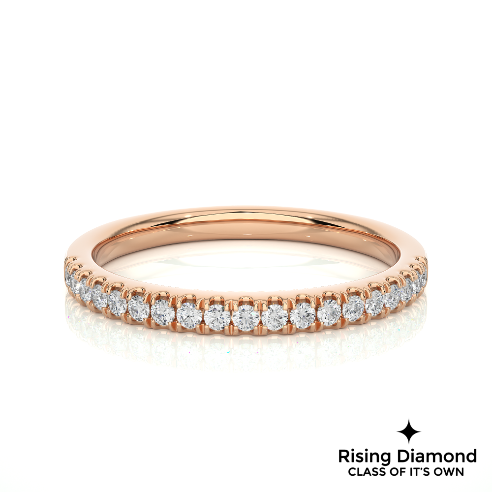 0.20 CTW Round Cut Lab Grown Diamond Half Eternity Wedding Band