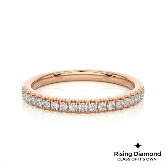 0.20 CTW Round Cut Lab Grown Diamond Half Eternity Wedding Band