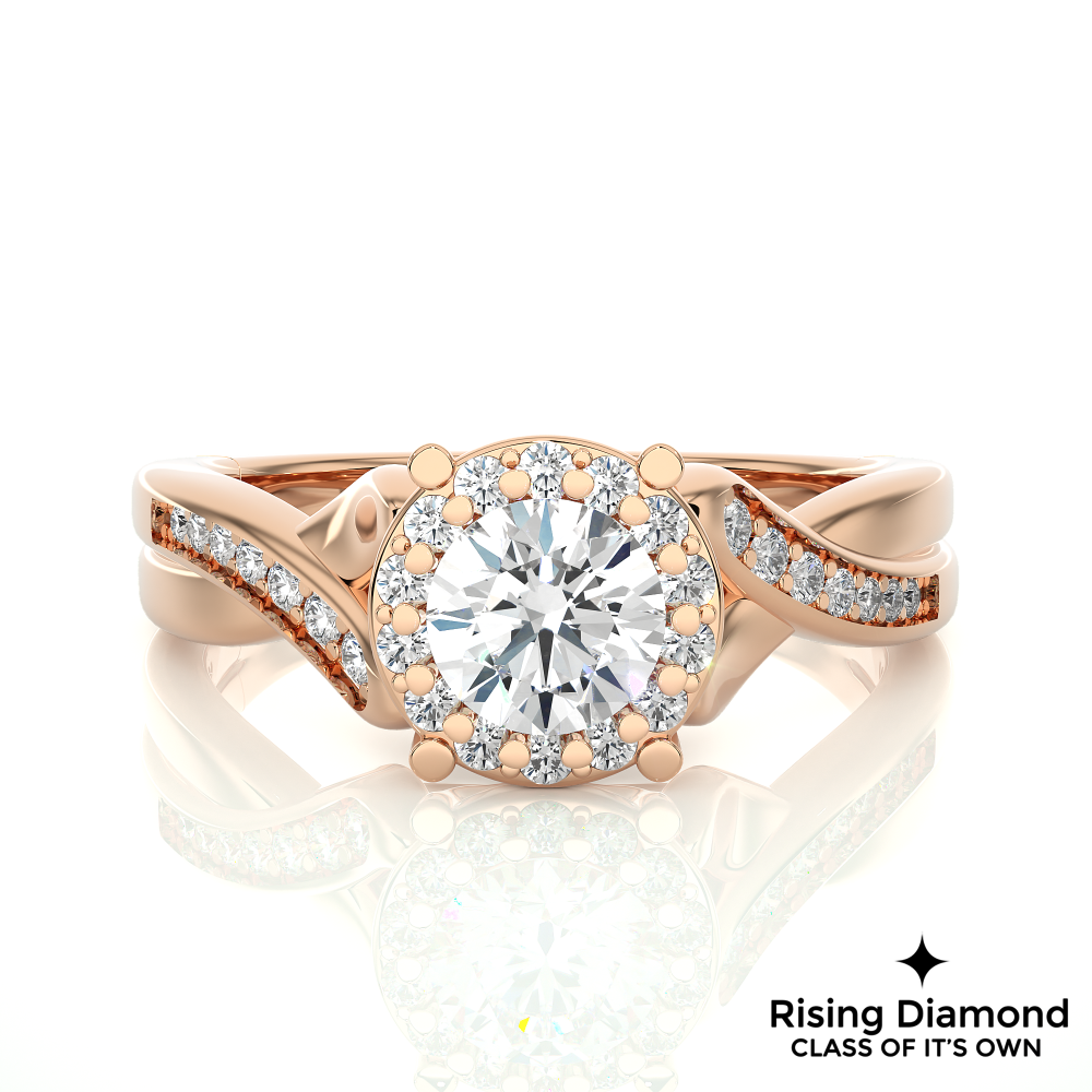 1.00 Ct Round Cut Colorless Moissanite Engagement Ring