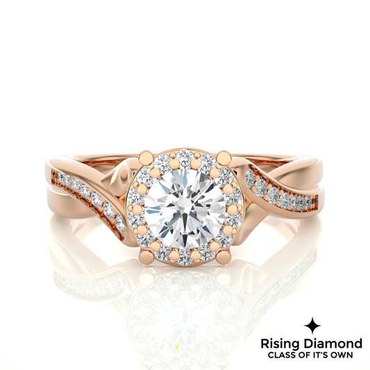 1.00 Ct Round Cut Colorless Moissanite Engagement Ring