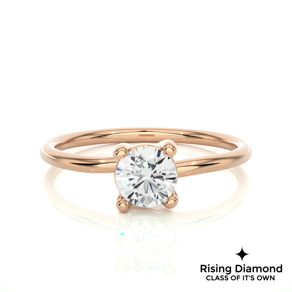 1.03 Ct Round Cut E-VS1 Lab Grown Diamond Solitaire Engagement Ring