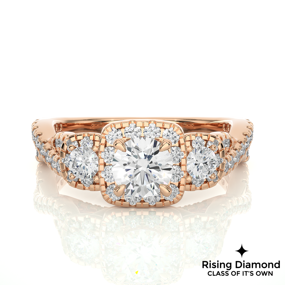 1.05 Ct Round Cut E-VS1 Lab Grown Diamond Engagement Ring