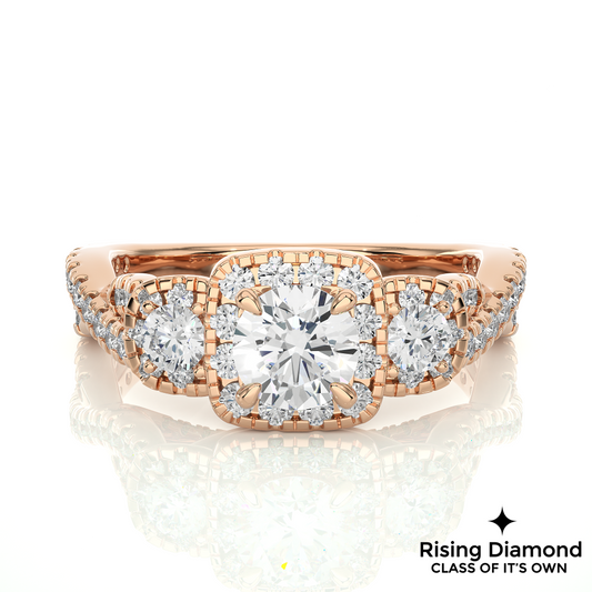 1.05 Ct Round Cut E-VS1 Lab Grown Diamond Engagement Ring