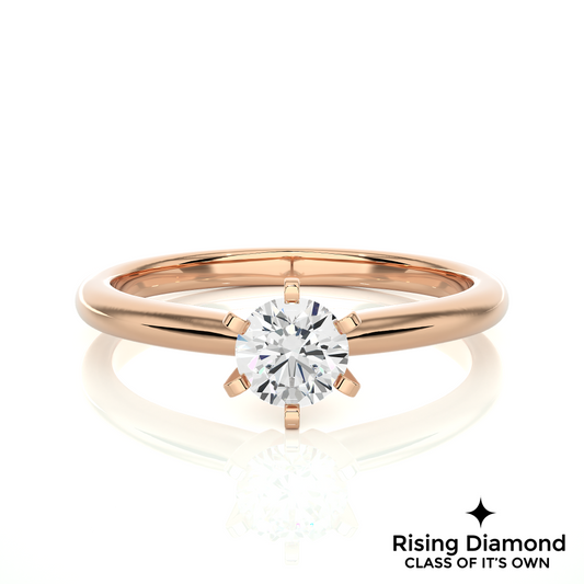 1.02 Ct Round Cut E-VS1 Lab Grown Diamond Gold Engagement Ring