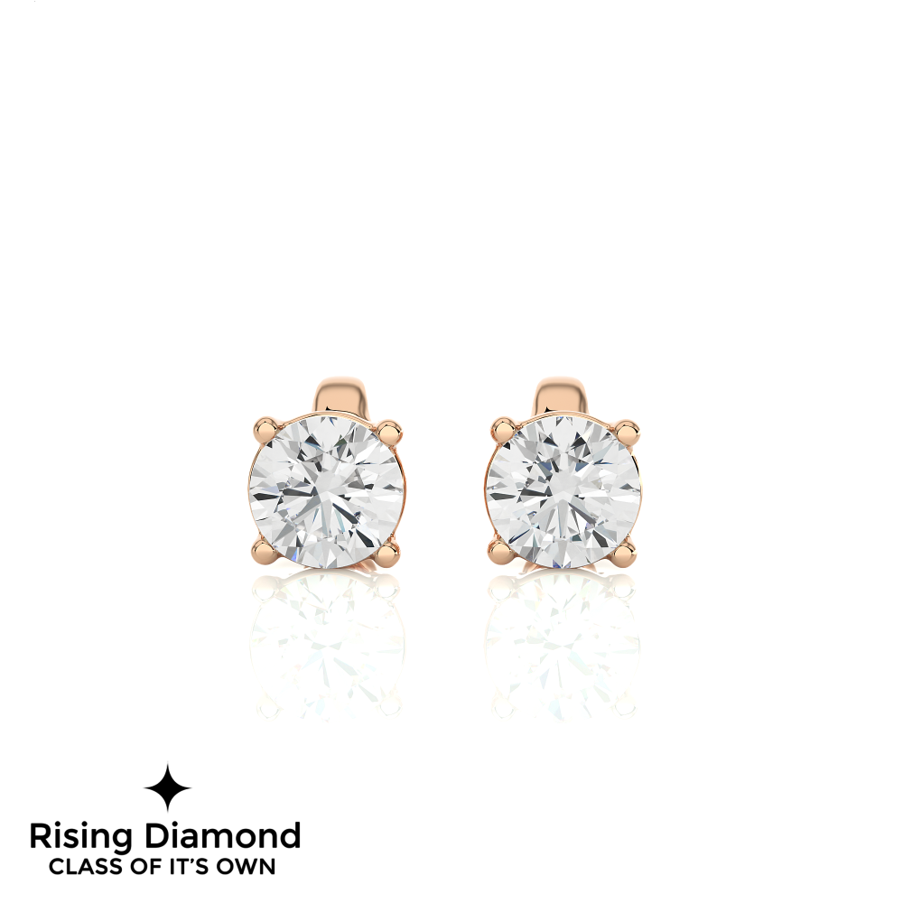 1.01 Ct For Each Round Cut Lab Grown Diamond Stud Earring