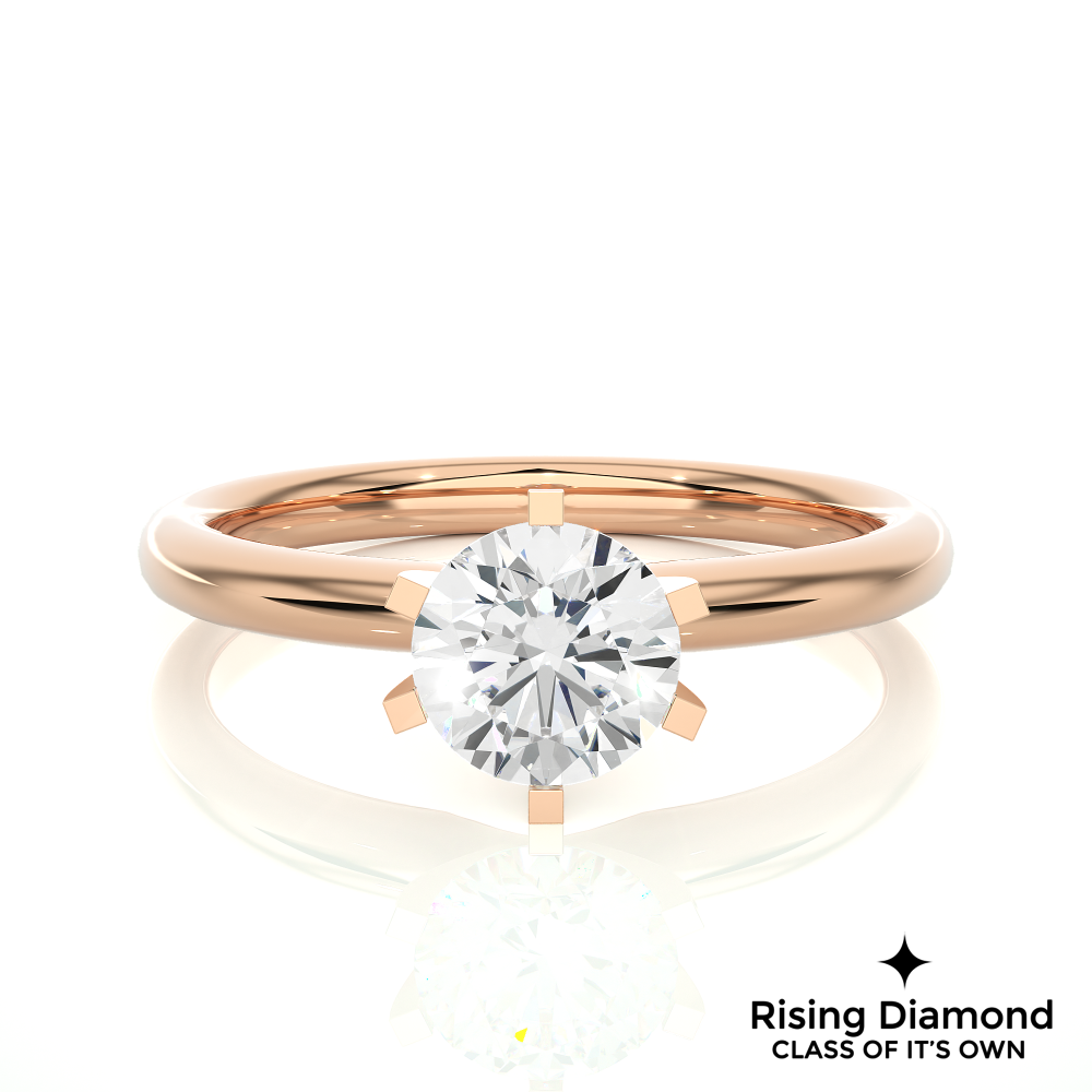 1.18 Ct Round Cut Colorless Moissanite Solitaire Engagement Ring