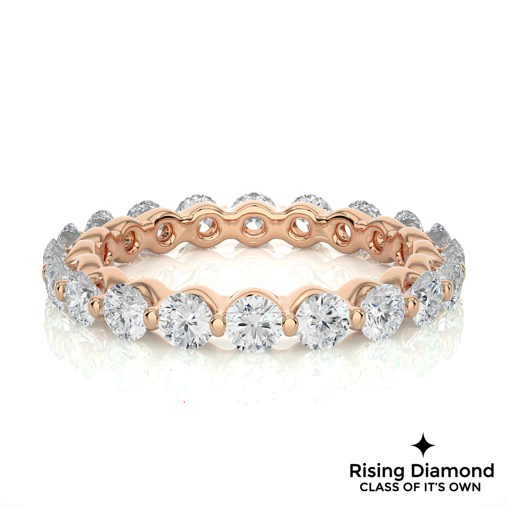 1.62 CTW Round Cut Lab Grown Diamond Full Eternity Gold Band