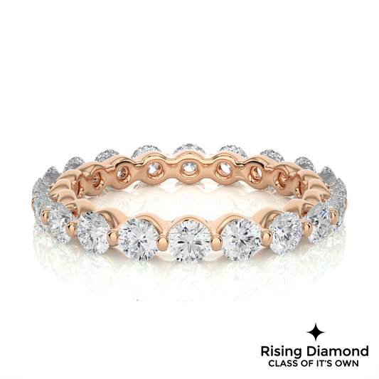 1.62 CTW Round Cut Lab Grown Diamond Full Eternity Gold Band