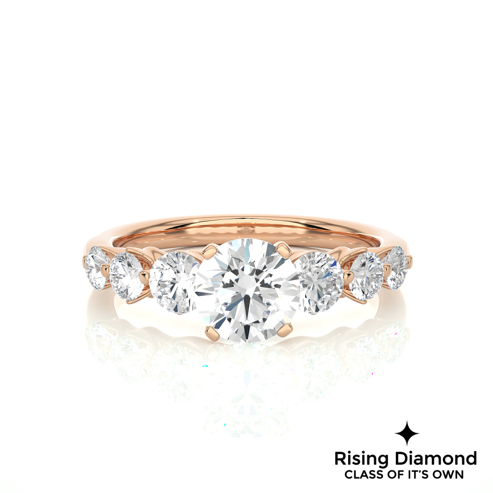 1.16 Ct Round Cut E-VS1 Lab Grown Diamond Gold Engagement Ring