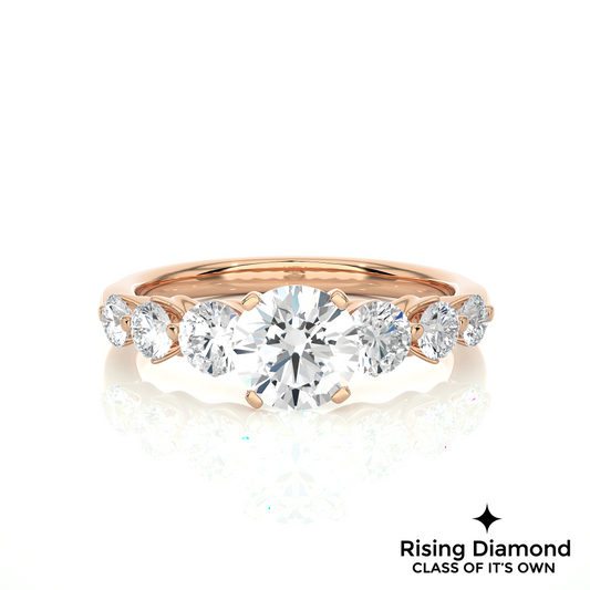 1.16 Ct Round Cut E-VS1 Lab Grown Diamond Gold Engagement Ring