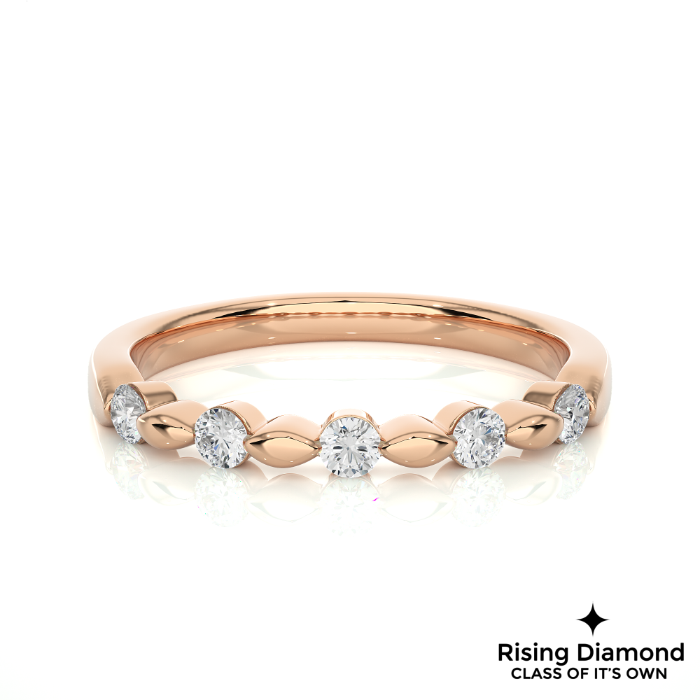 0.26 CTW Round Cut Lab Grown Diamond Gold Wedding Band