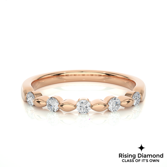 0.26 CTW Round Cut Lab Grown Diamond Gold Wedding Band