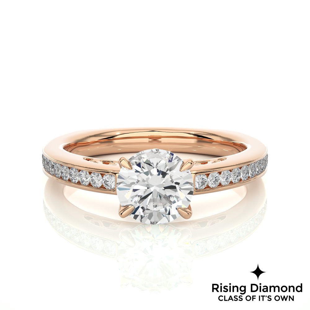 1.48 Ct Round Cut Colorless Moissanite Engagement Ring