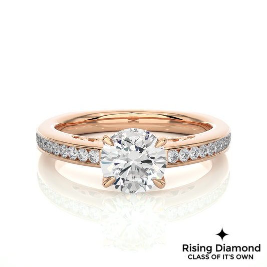 1.48 Ct Round Cut Colorless Moissanite Engagement Ring