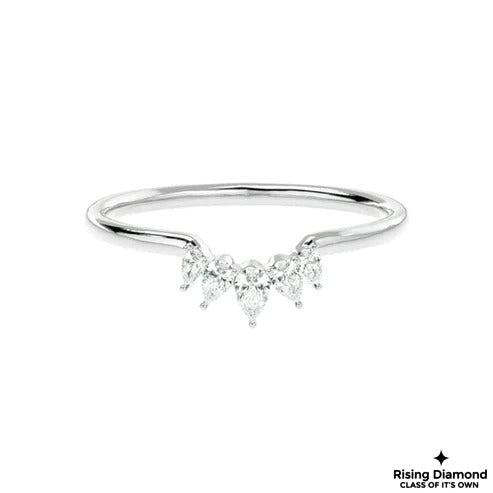 0.19 CTW Pear Cut FG/VS Curved Wedding Band