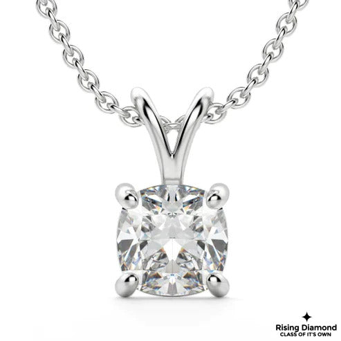 1.25 Ct Cushion E/VS1 Lab Grown Diamond Solitaire Pendant
