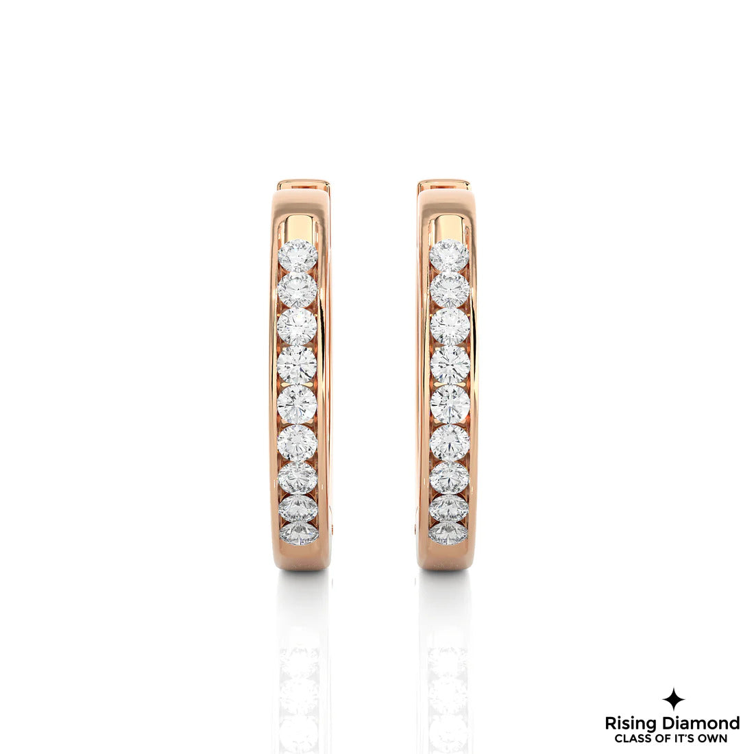 0.52 CTW Round Cut Lab Grown Diamond EF/VS Hoop Earring