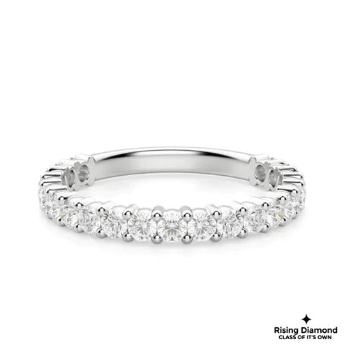 0.42 TCW Round Cut FG-VS Lab Grown Diamond Gold Half Eternity Band