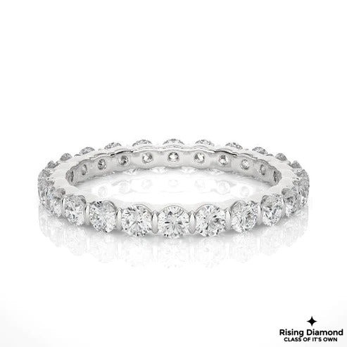0.61 TCW Round Cut FG/VS Lab Grown Diamond Women Wedding Band
