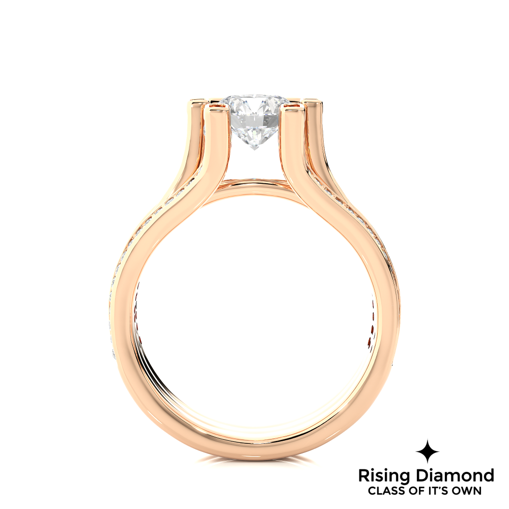 1.04 Ct Round Cut Colorless Moissanite Engagement Ring