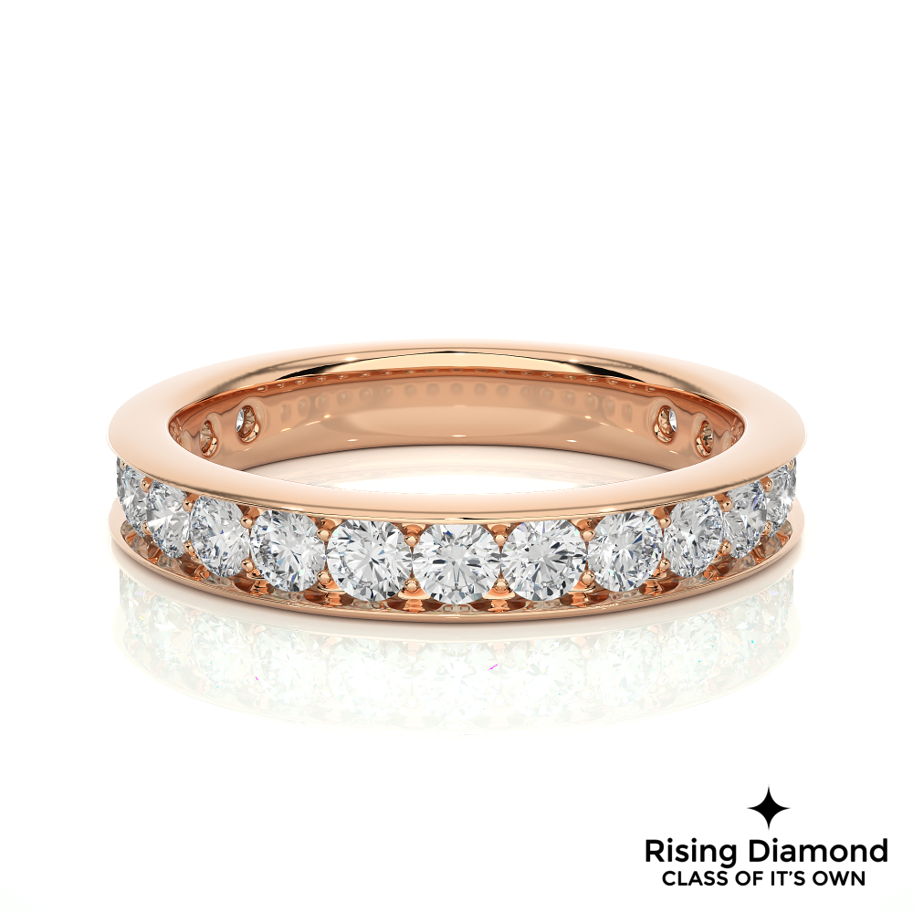 0.75 CTW Round Cut Lab Grown Diamond Eternity Wedding Band in Chanel Setting