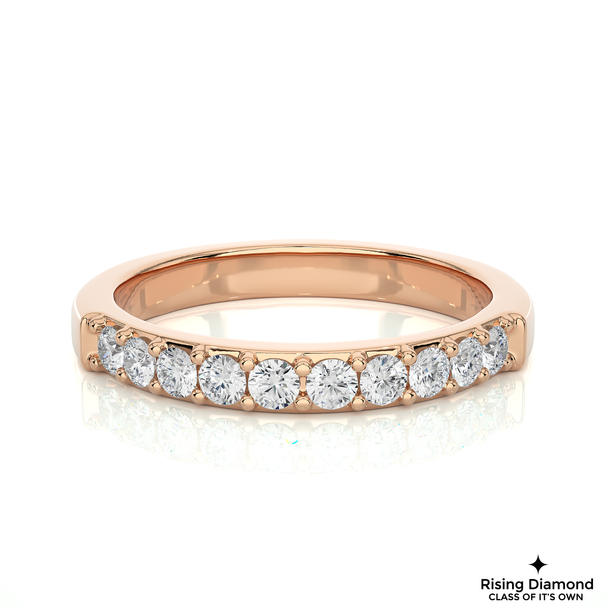 0.26 CTW Round Cut Lab Grown Diamond Minimalist Wedding Band