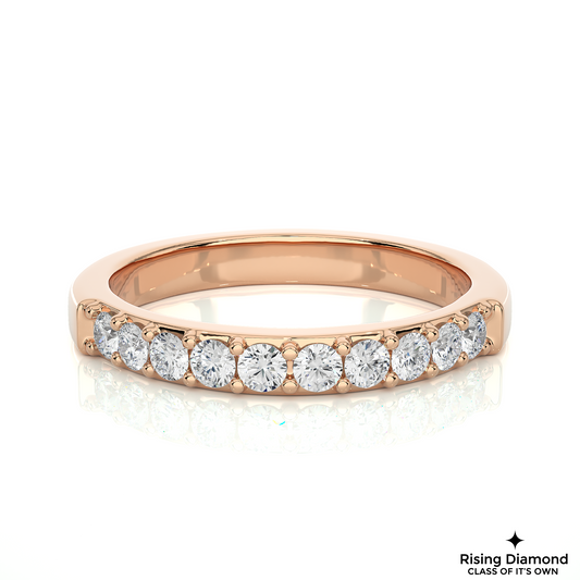 0.26 CTW Round Cut Lab Grown Diamond Minimalist Wedding Band