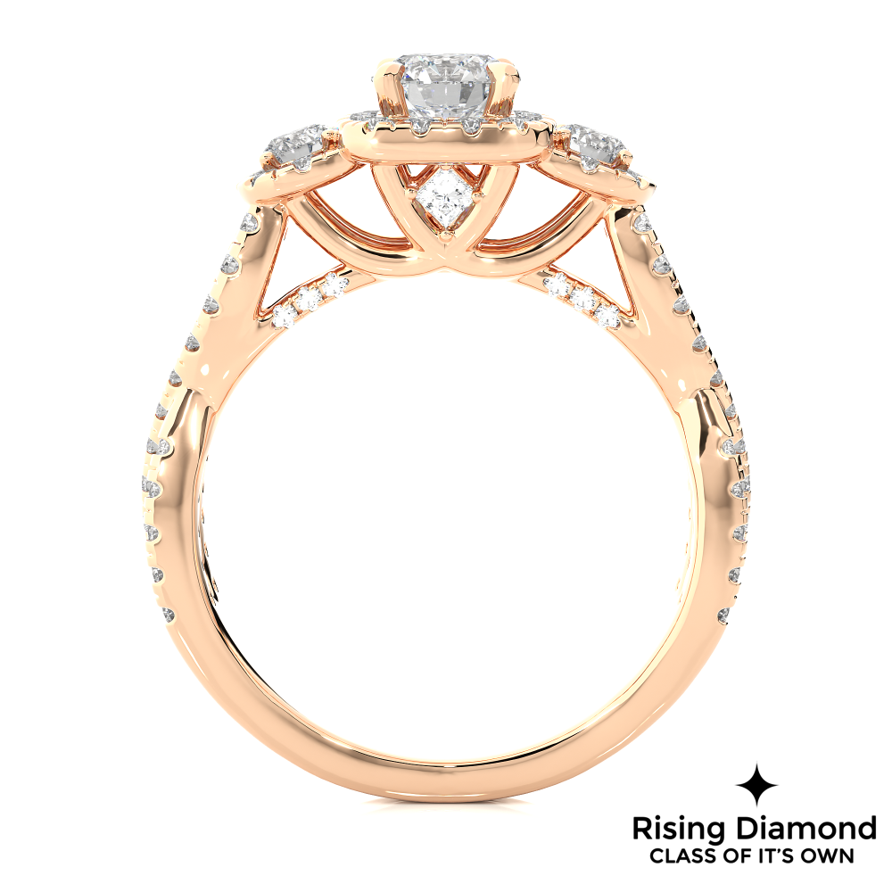 1.05 Ct Round Cut E-VS1 Lab Grown Diamond Engagement Ring