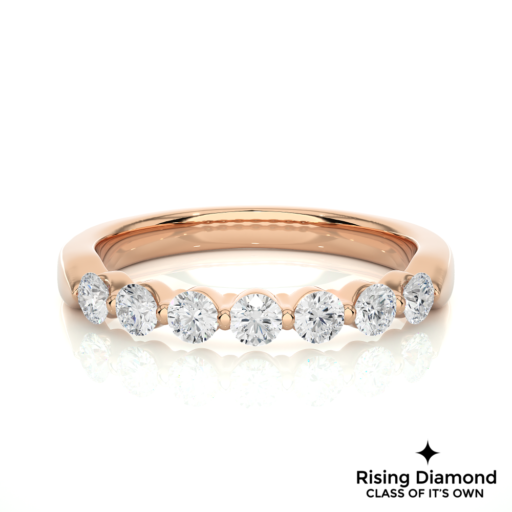 0.52 CTW Round Cut Lab Grown Diamond Eternity Wedding Band in Bubble Prong Setting