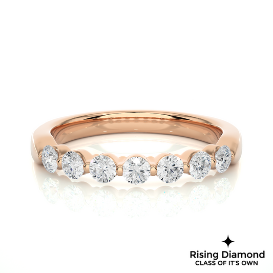 0.52 CTW Round Cut Lab Grown Diamond Eternity Wedding Band in Bubble Prong Setting