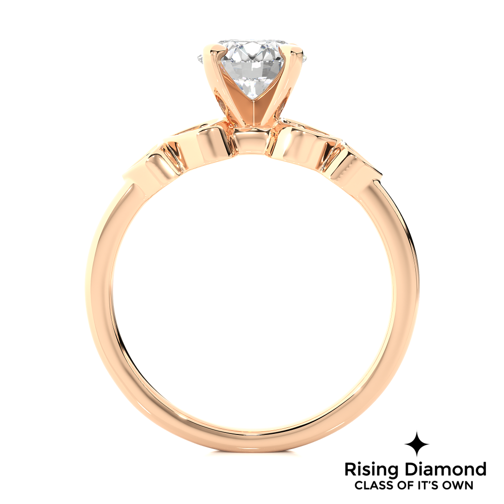 1.55 Ct Round Cut Colorless Moissanite Engagement Ring