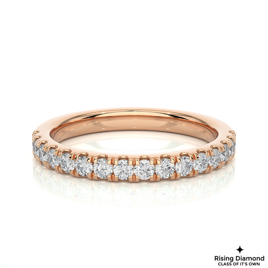 0.39 CTW Round Cut Lab Grown Diamond Half Eternity Band in Pave Setting