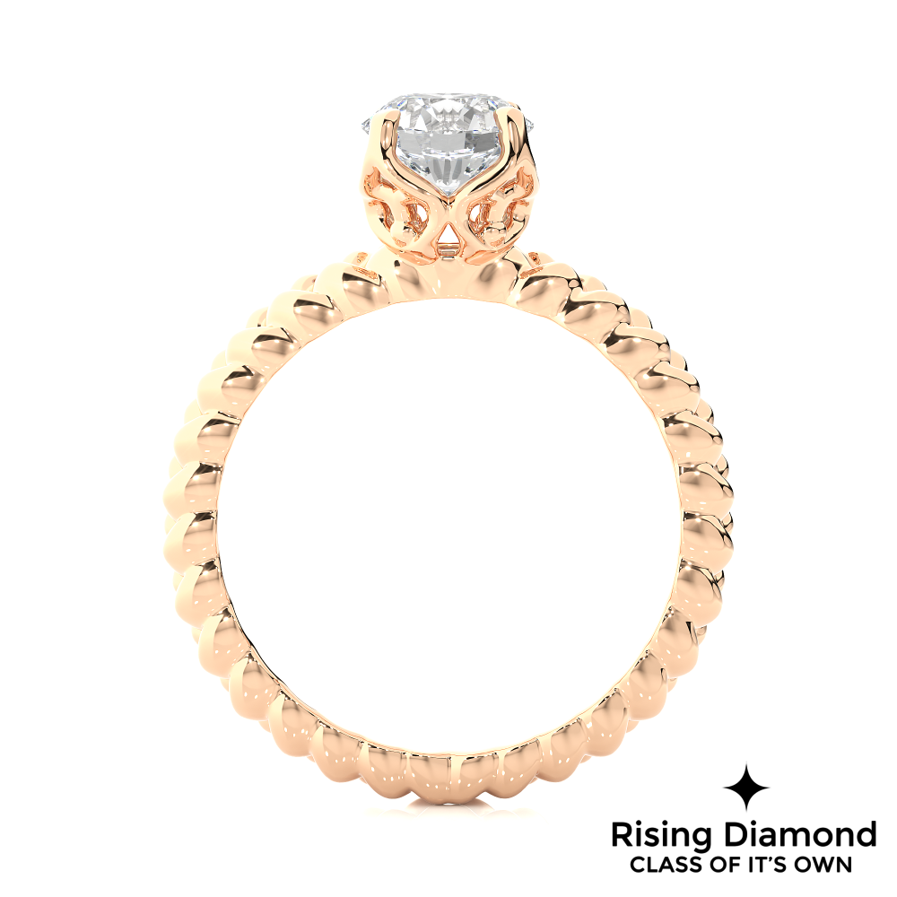 1.04 Ct Round Cut Colorless Moissanite Solitaire Engagement Ring