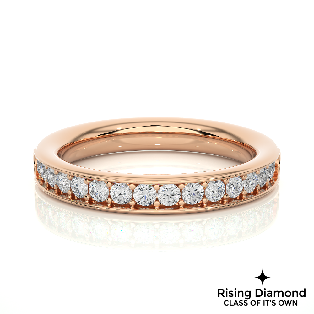 0.41 CTW Round Cut Lab Grown Diamond Half Eternity Wedding Band