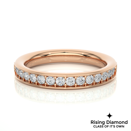 0.41 CTW Round Cut Lab Grown Diamond Half Eternity Wedding Band