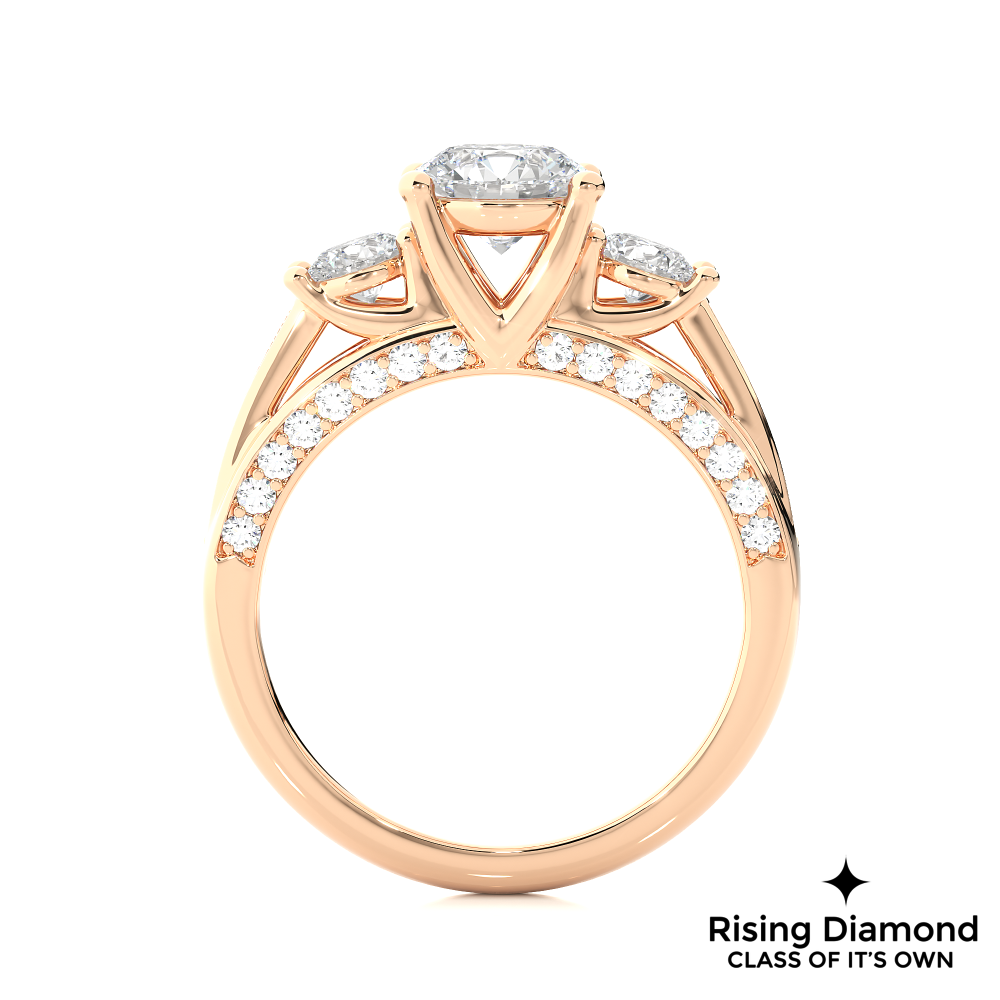 1.58 Ct Round Cut F-VS1 Lab Grown Diamond Gold Engagement Ring