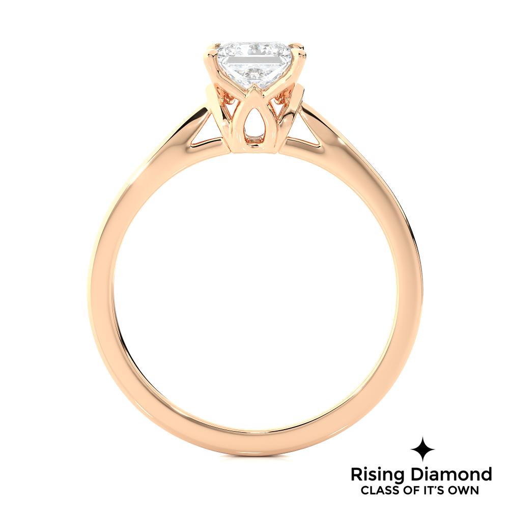 1.01 Ct Princess Cut Colorless Moissanite Solitaire Engagement Ring