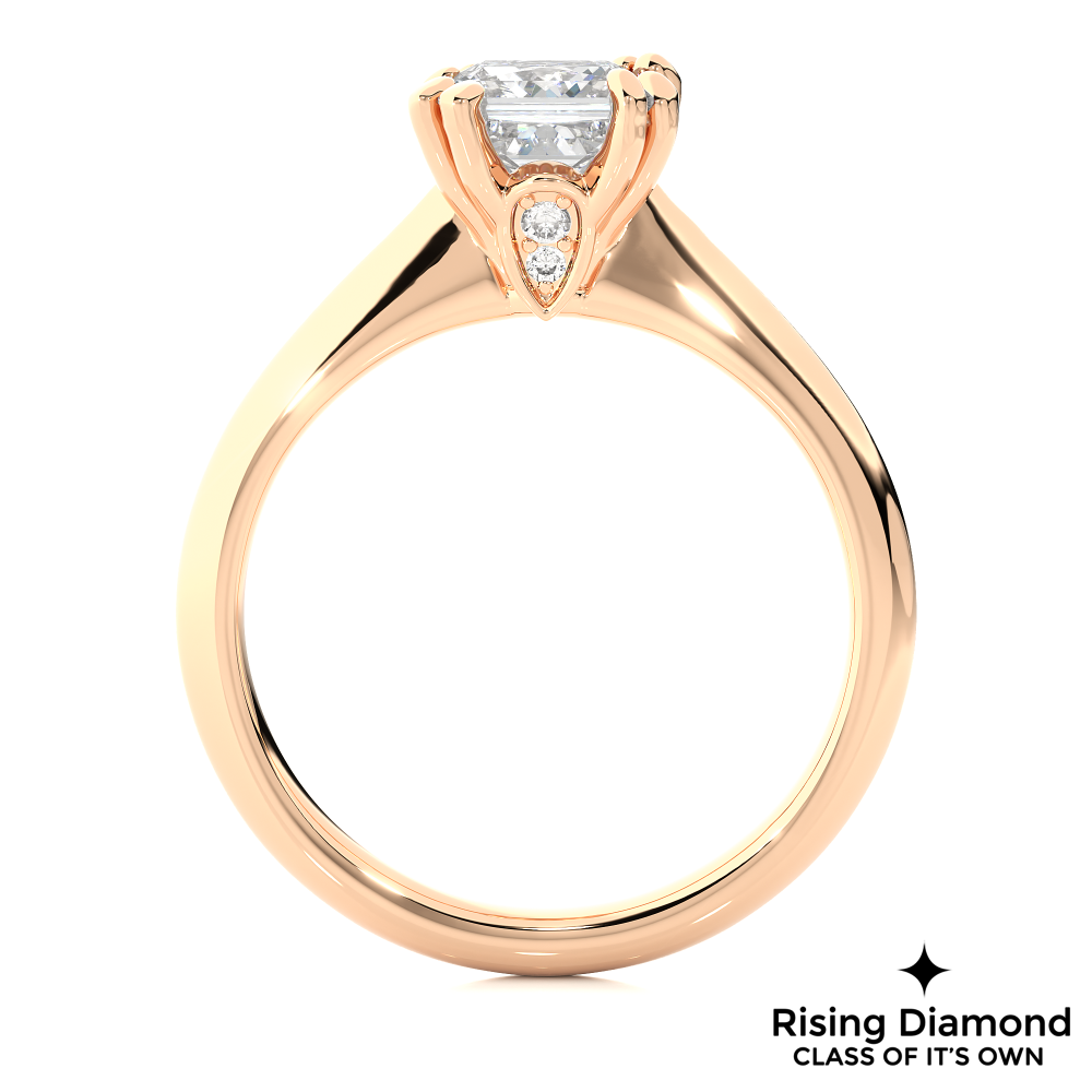 1.47 Ct Princess Cut Colorless Moissanite Engagement Ring