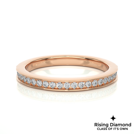 0.19 CTW Round Cut Lab Grown Diamond Half Eternity Gold Band