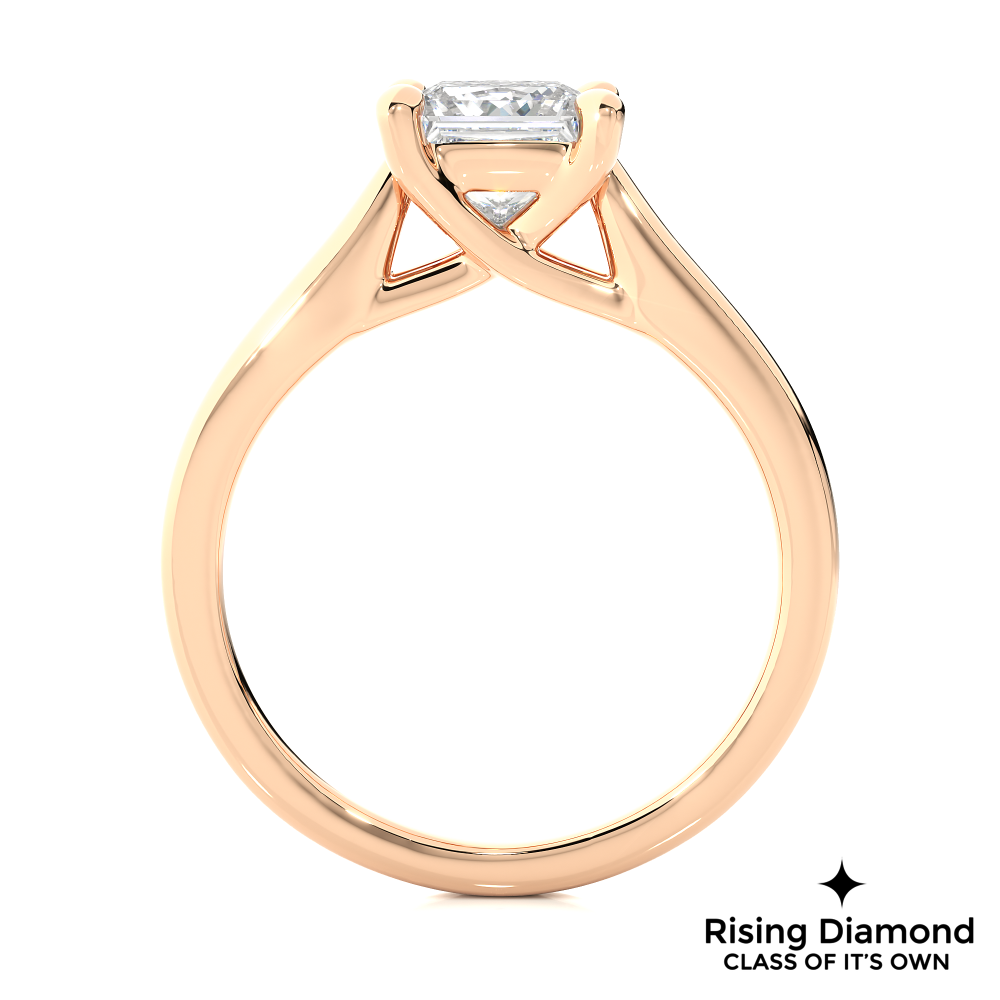 1.45 Ct Princess Cut Colorless Moissanite Solitaire Engagement Ring