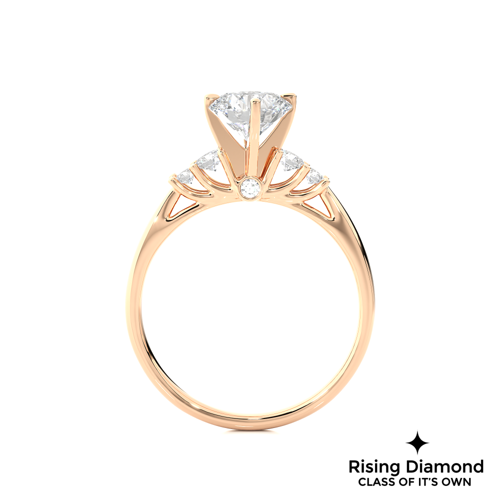 0.97 Ct Round Cut Colorless Moissanite Engagement Ring