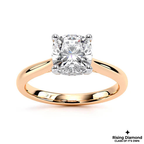 1.25 CT E/VS1 Cushion Cut Lab Grown Diamond Solitaire Ring