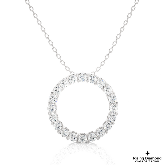 1.15 CTW Round Cut Lab Grown Diamond Gold Necklace