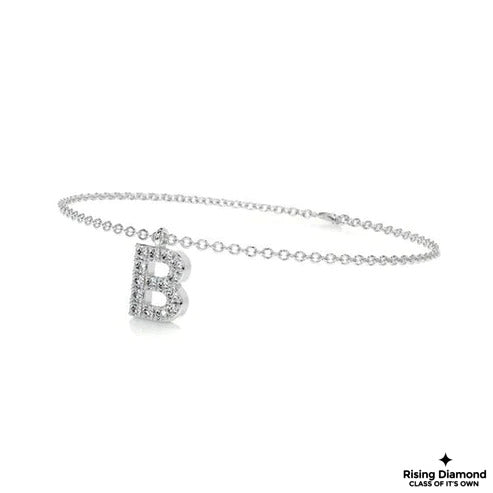 1.15 CTW Round Cut Colorless Moissanite Customize Letter Bracelet
