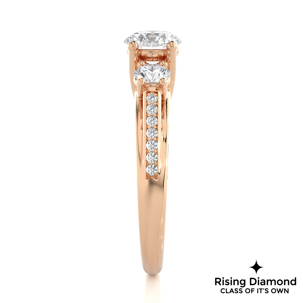 1.58 Ct Round Cut F-VS1 Lab Grown Diamond Gold Engagement Ring
