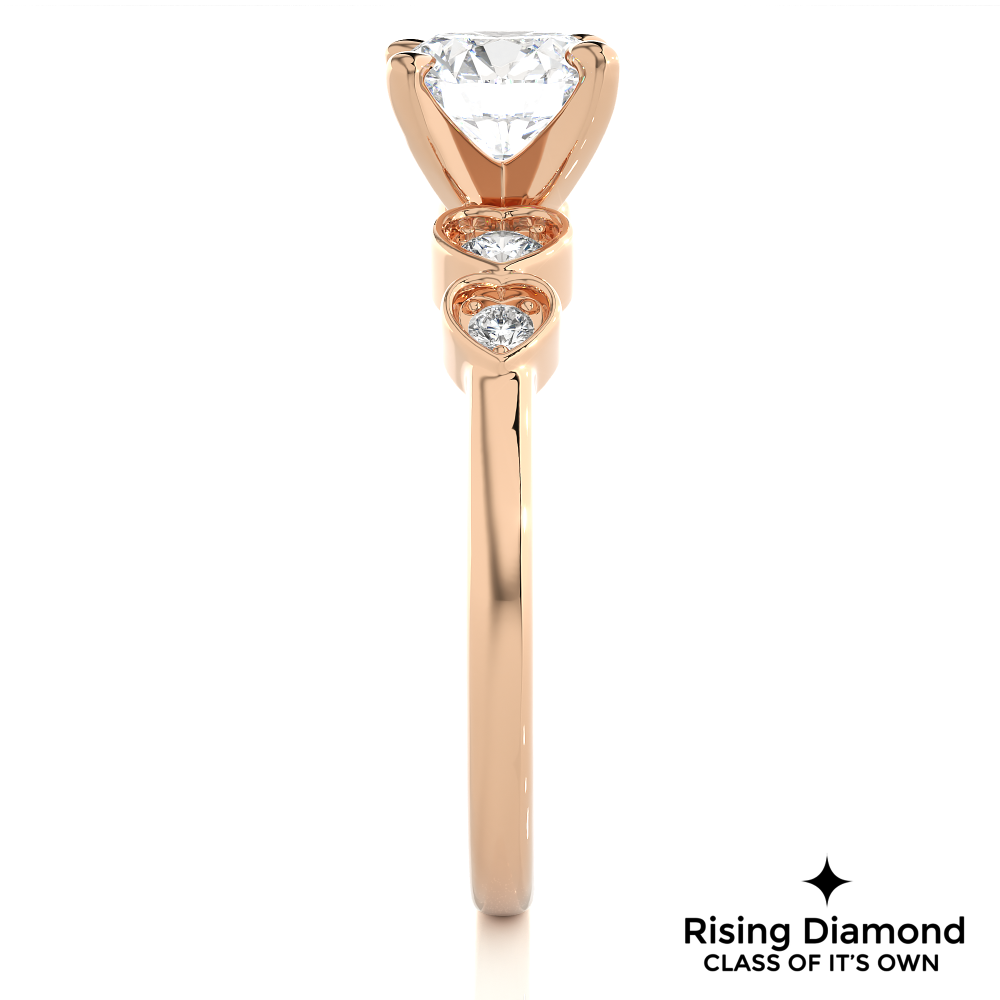 1.55 Ct Round Cut Colorless Moissanite Engagement Ring