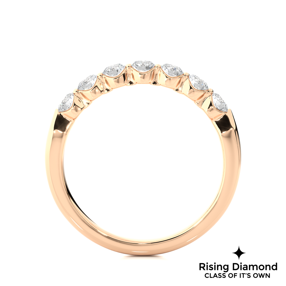 0.52 CTW Round Cut Lab Grown Diamond Eternity Wedding Band in Bubble Prong Setting