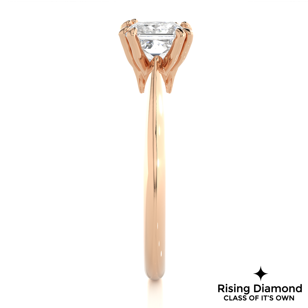 1.47 Ct Princess Cut Colorless Moissanite Engagement Ring