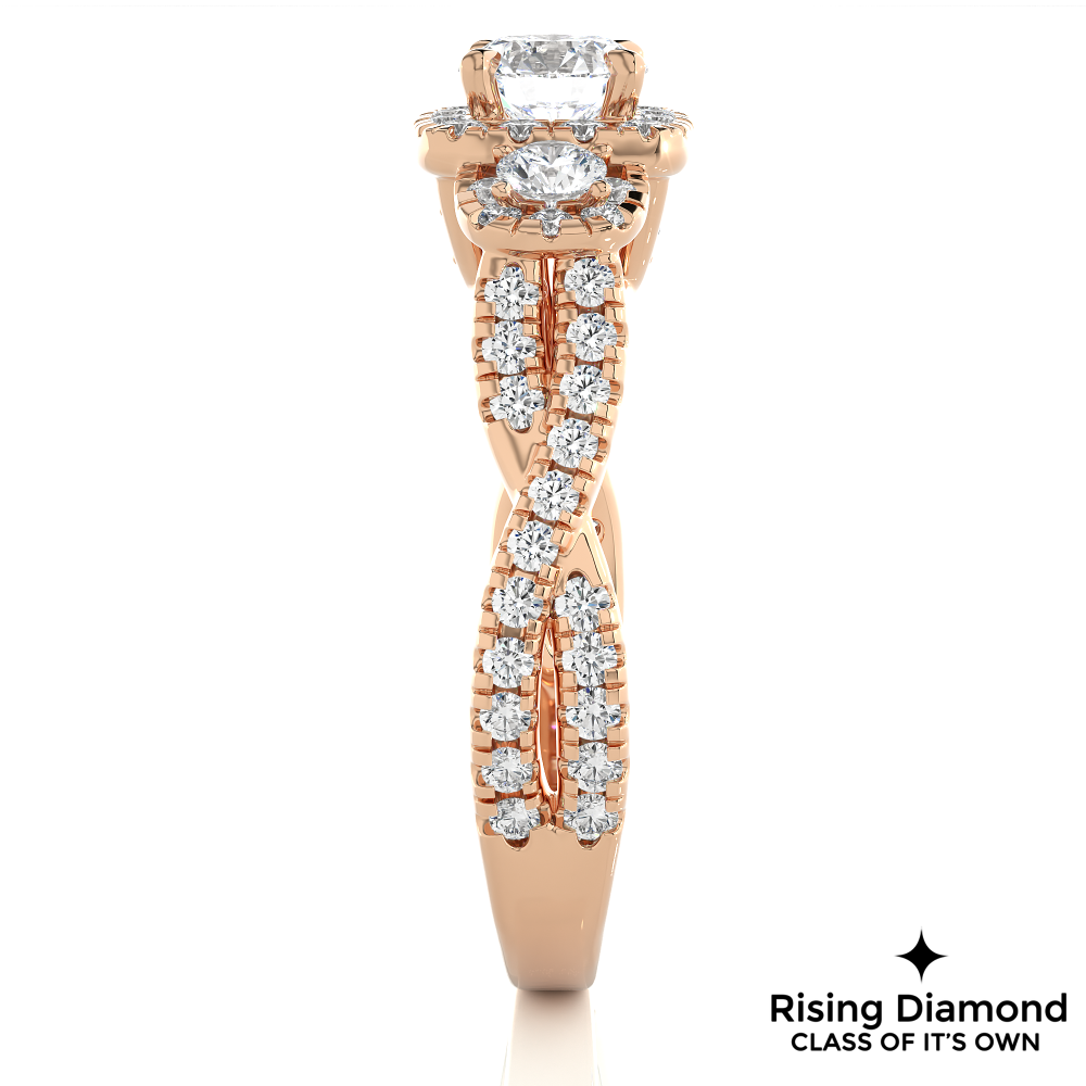 1.05 Ct Round Cut E-VS1 Lab Grown Diamond Engagement Ring
